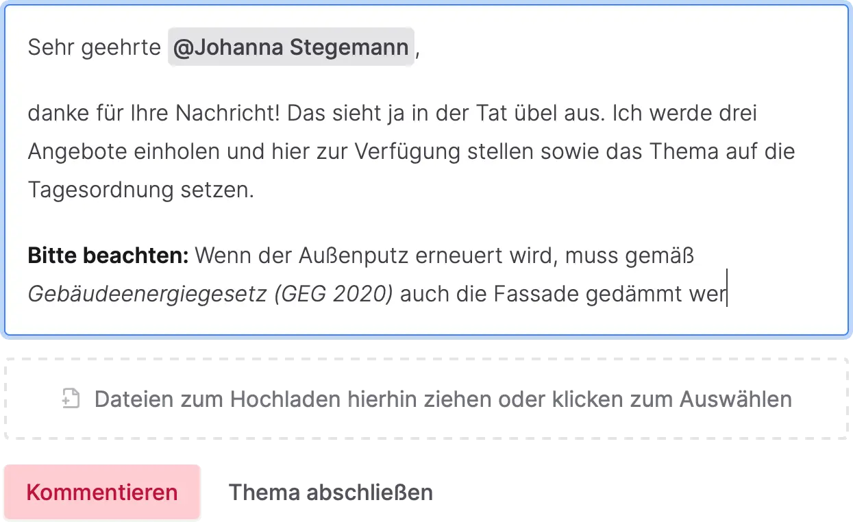 Neuer Kommentar als Antwort auf Thema